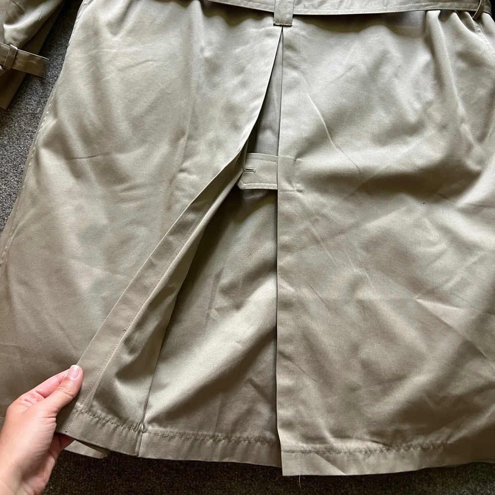 Vintage Double Breasted Belted Trench Coat Mens 44R Removable Down Puffer Lining